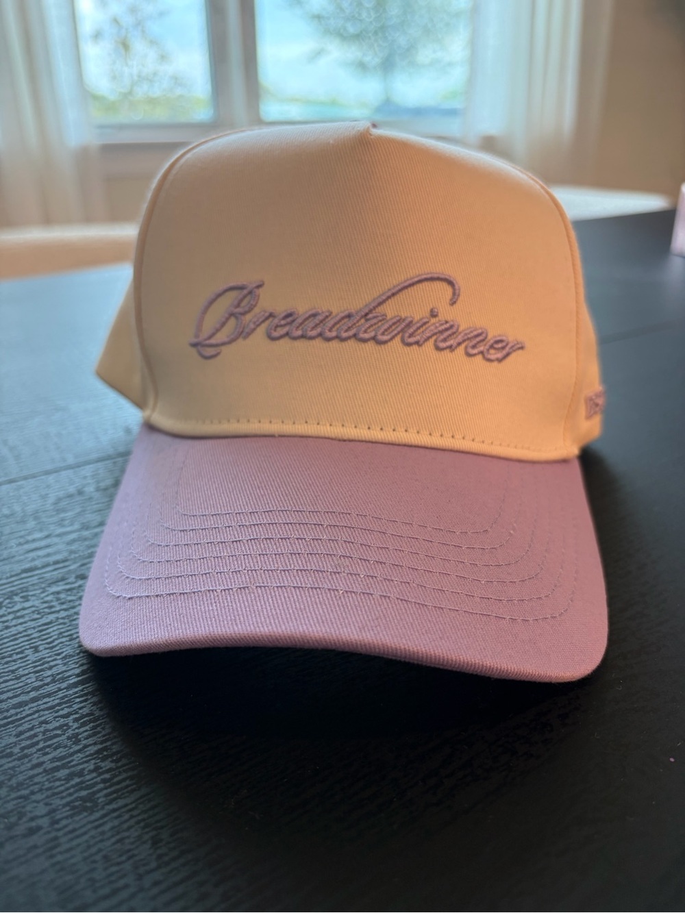 Two-Tone Pastel Baseball Cap - Lavender Brim, Yellow Crown